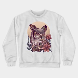 Moon Owl Design Crewneck Sweatshirt